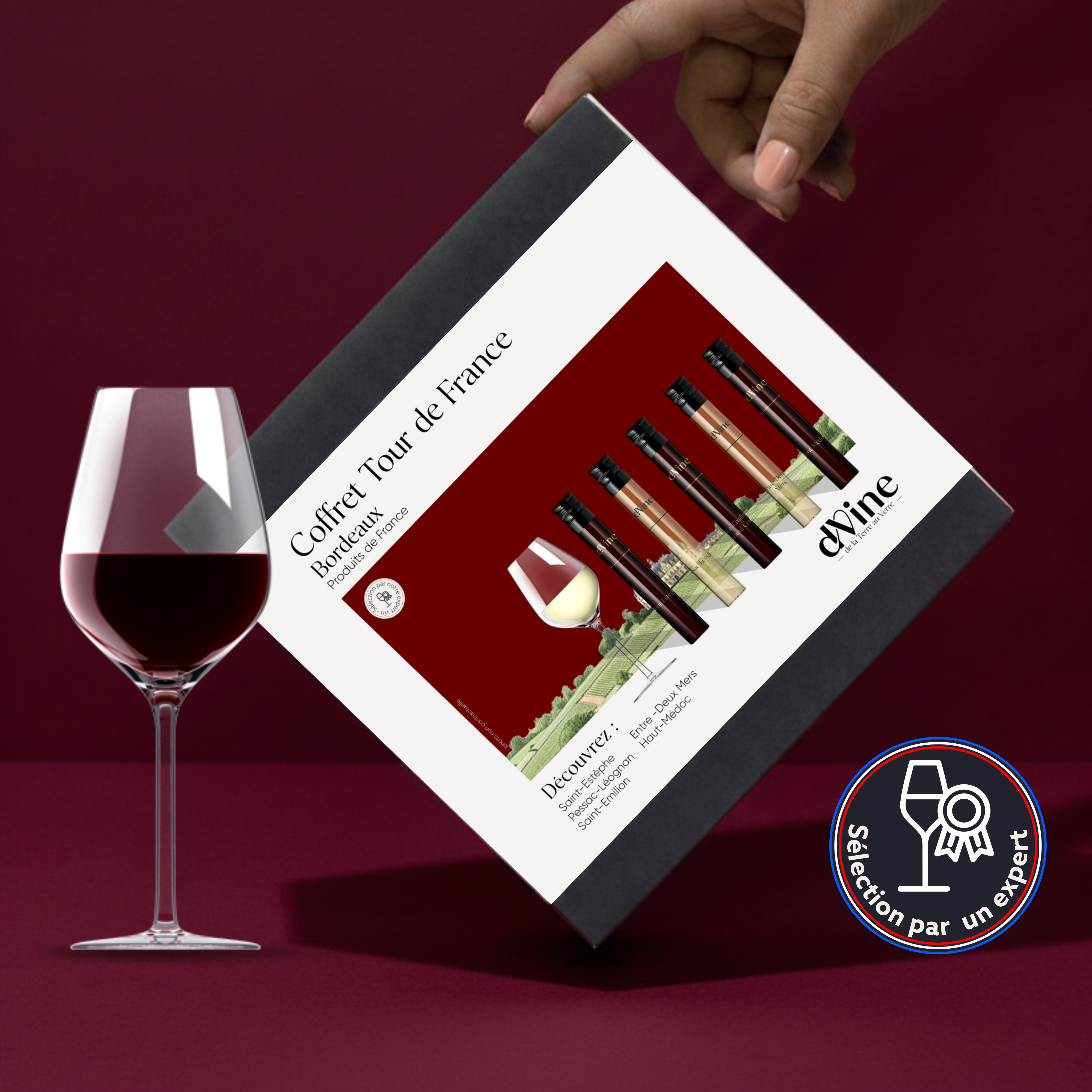 Coffret Vin Bordeaux 5 flacons