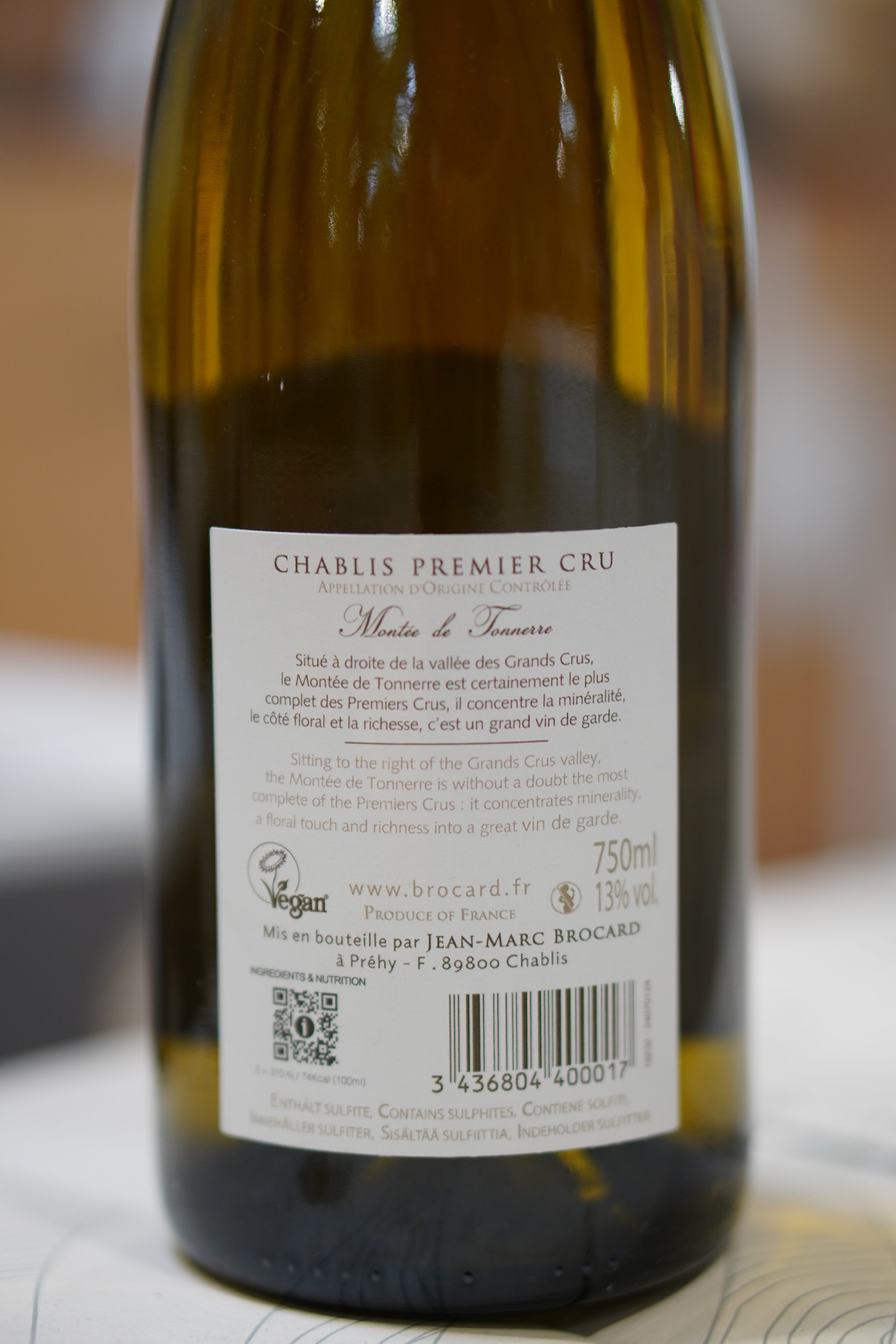 CHABLIS 1ER CRU 2023 DOMAINE BROCARD CUVEE MONTEE DE TONNERRE