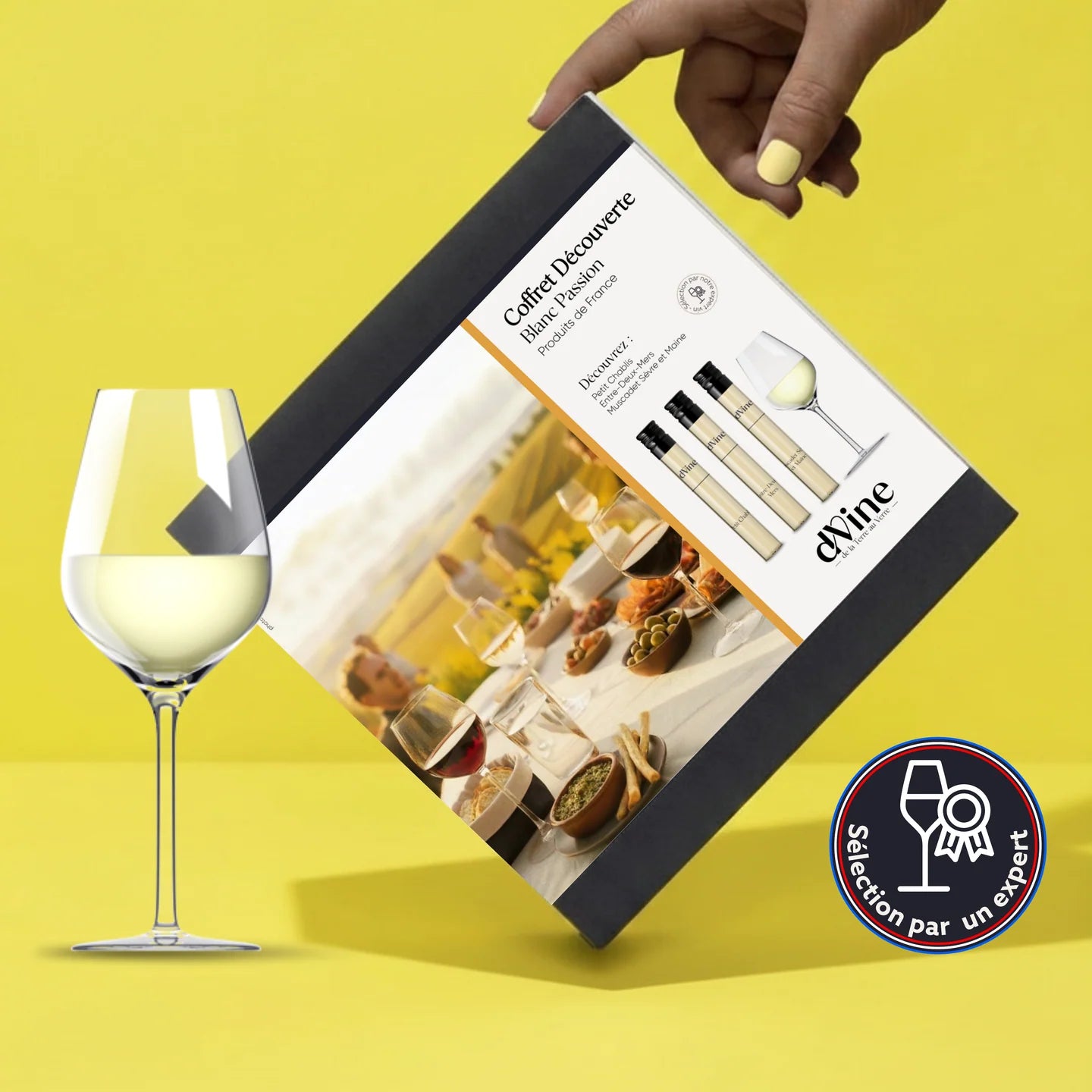 Coffret cadeau de vin blanc contenant trois flacons