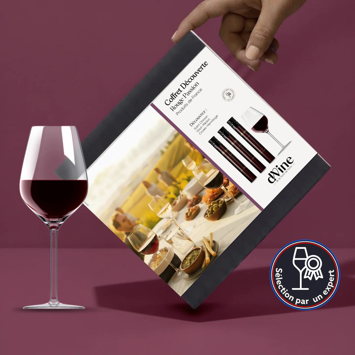 Coffret cadeau de vin rouge contenant trois flacons