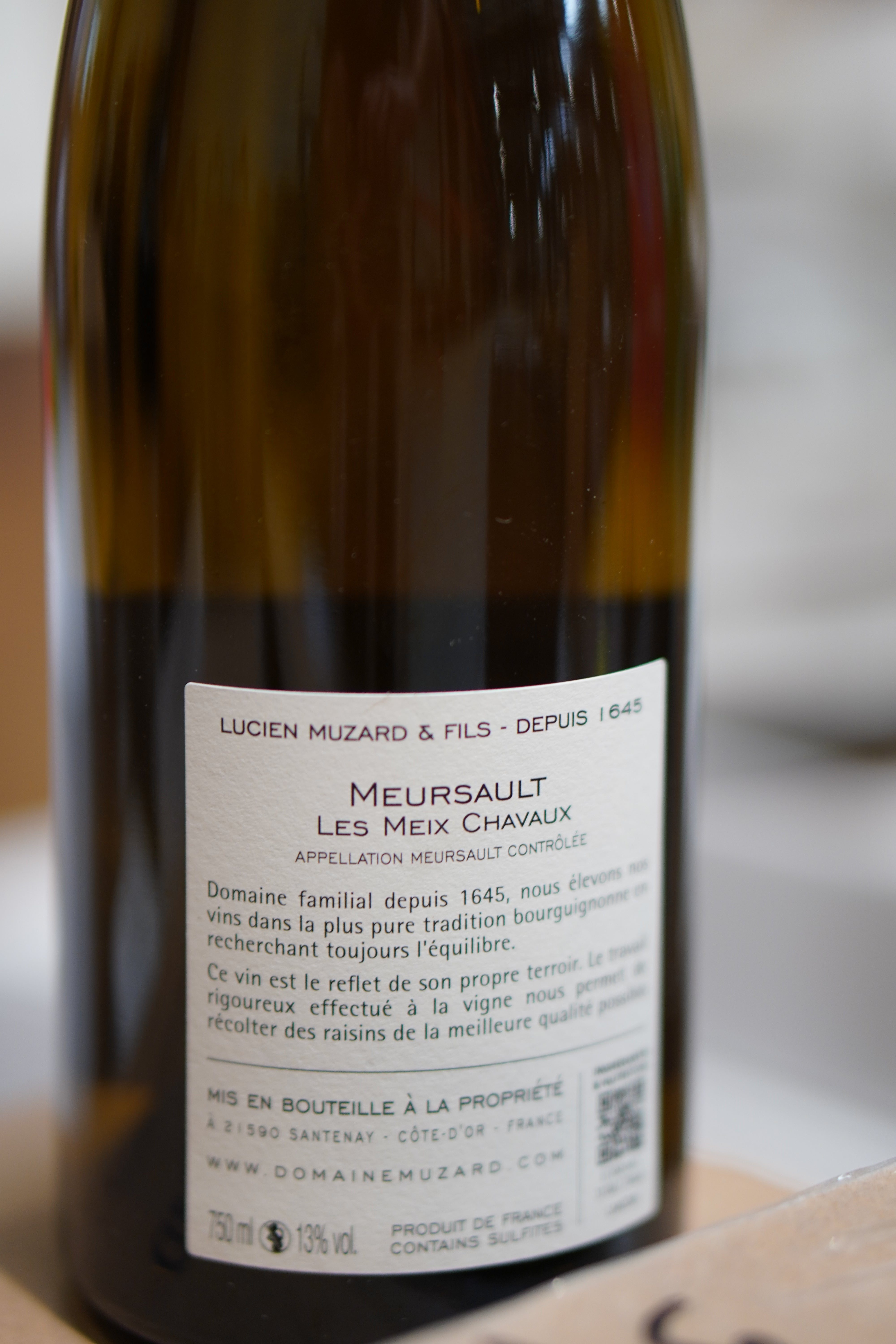 MEURSAULT 2024 DOMAINE MUZARD LUCIEN ET FILS CUVEE MEIX CHAVAUX